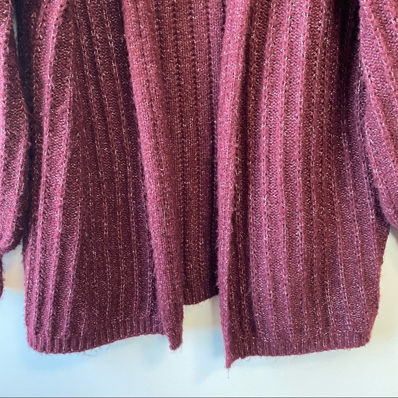 TRULY MADLY DEEPLY Ava Maroon Chunky Cardigan Small Oversized Balloon Sleeve - Picture 4 of 11